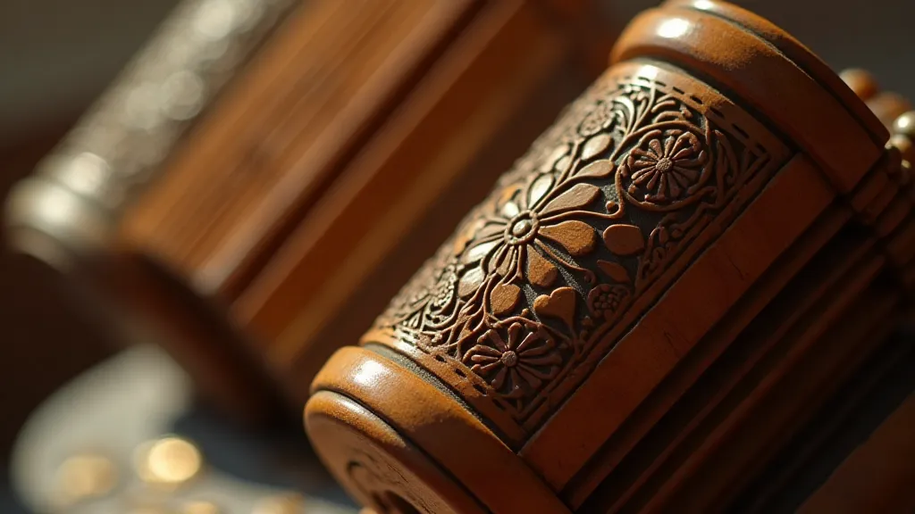 Accordion bellows with carved floral details