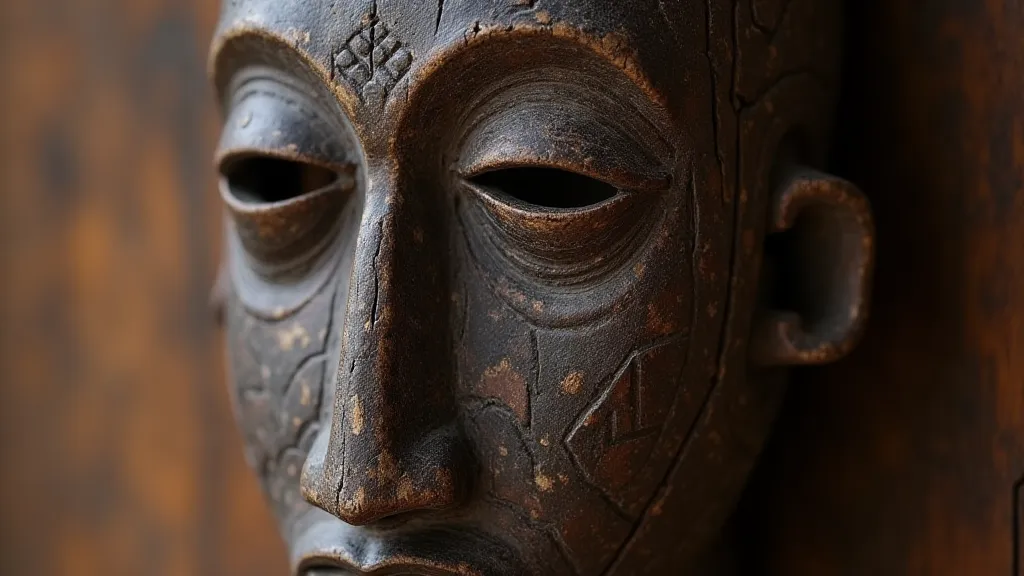 African wood carving mask