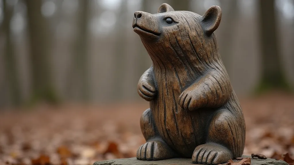 Appalachian wood carving of a bear