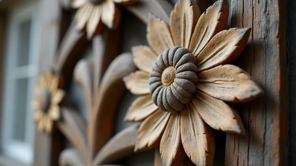 Detailed edelweiss carving