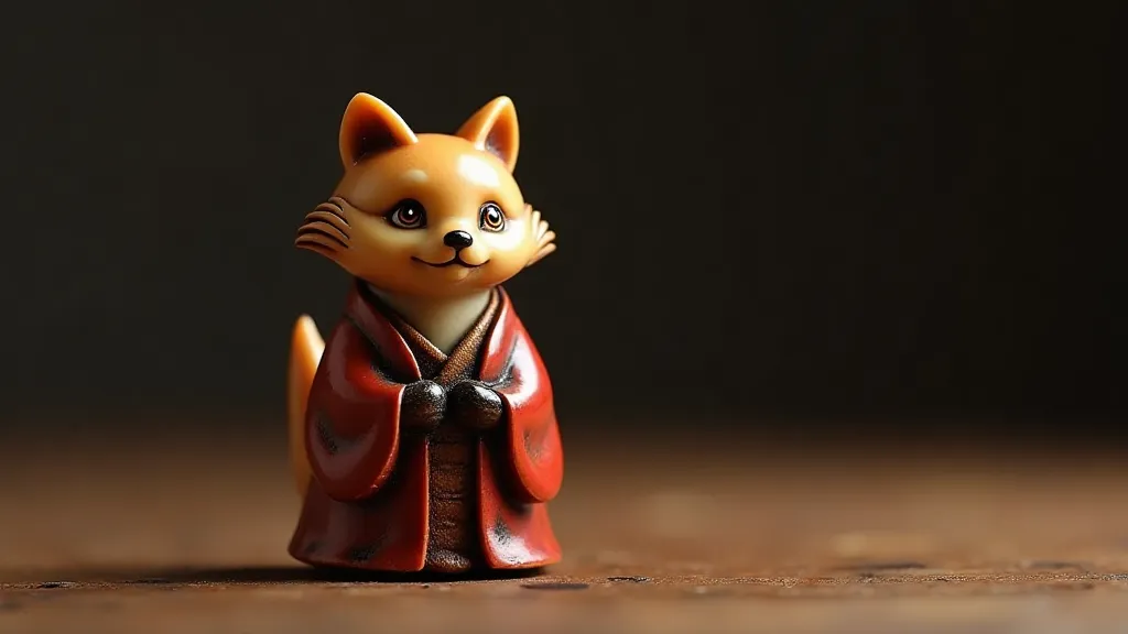 Japanese Netsuke carving of a fox