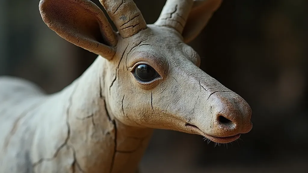 Weathered Scandinavian reindeer carving