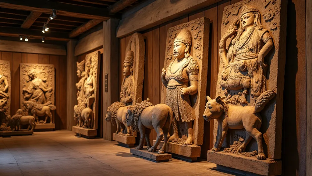 Wood carvings in museum